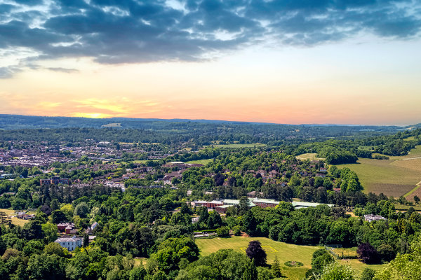 View over Surrey Hills at Sunset